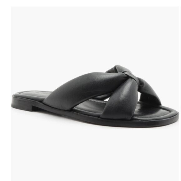 Schutz Puffy Leather Slide Sandals - Fairy Black  Sz.8.5 - Picture 2 of 7